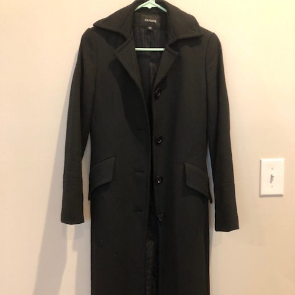 Women's long black fitted jacket